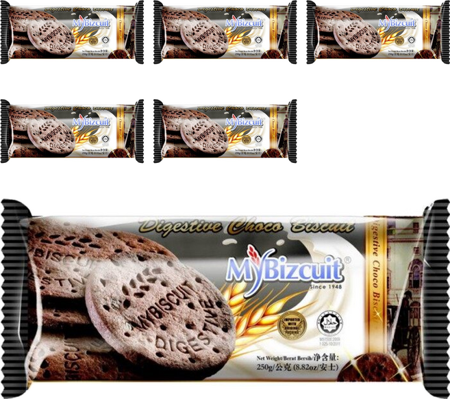 MyBizcuit 麥比客 經典消化餅 巧克力, 250g, 6包