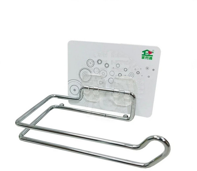 家而適 衛生紙架 強力貼 免釘免鑽 廚房浴室適用, 捲筒款 銀色, 1個