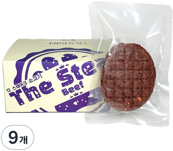 히즈독 강아지 더 스테이크 간식, 소고기, 100g, 9개