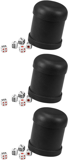 AHOYE 骰盅 + 骰子 黑色 3組 - 桌遊配件