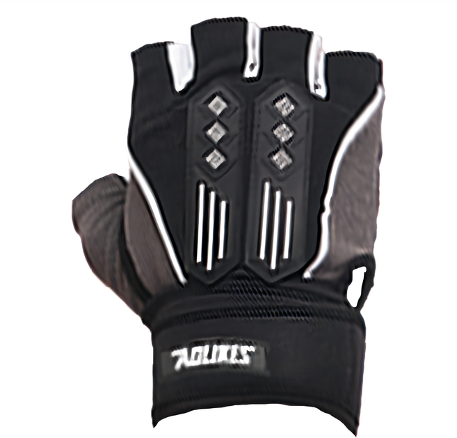 AOLIKES 奧力克斯 加墊半指手套, 白色, 1雙