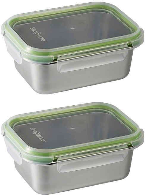 Corelle Brands 康寧餐具 Snapware Eco Simple 304不鏽鋼保鮮盒, 容器 + 蓋子, 2個