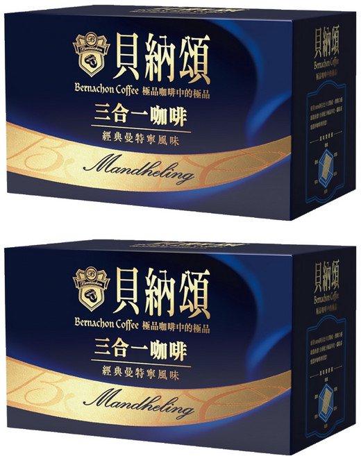 貝納頌 曼特寧三合一咖啡, 8g, 10包, 2盒