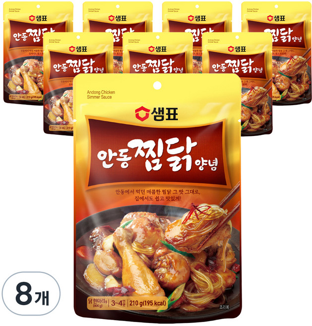 샘표 안동찜닭 양념, 210g, 8개