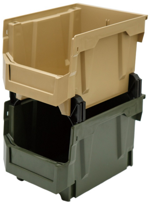 SHUTER 樹德 摩艾雙層疊疊盒 HB 2128 273 x 210 x 178mm, 軍綠色 + 沙色, 2個