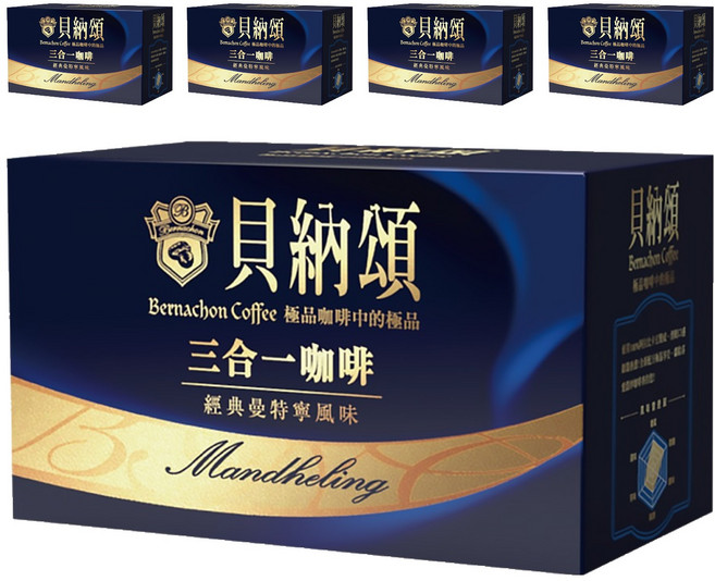 貝納頌 曼特寧三合一咖啡, 8g, 10包, 5盒