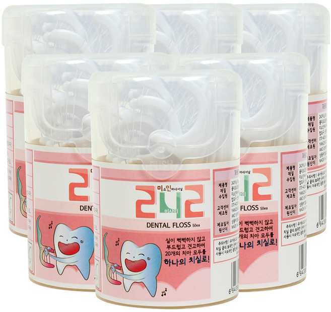 242 일회용 치실, 1.8cm, 50개입, 6개