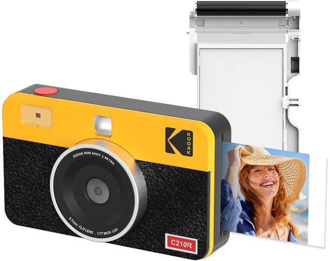 코닥 미니샷 2 레트로 즉석 카메라 C210R + 카트리지 8매 세트, C210R(옐로우), 1세트