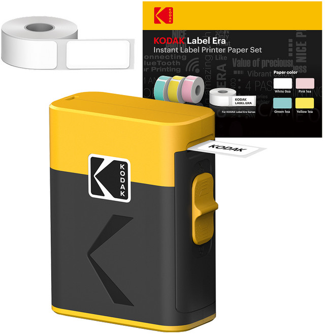 KODAK 柯達 ERA Yellow 備忘錄標籤印表機 + 卡匣組合包, 1套, 黃色(黃色), M50(相片印表機)