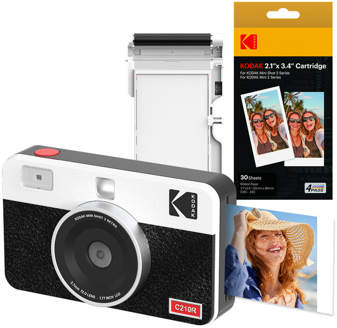 코닥 미니샷2 레트로 즉석카메라 C210R + 카트리지 번들 화이트, C210R(화이트), 1세트