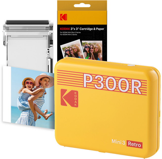 코닥 미니 3 레트로 포토프린터 사진인화기 카트리지 38p, P300R, 옐로우