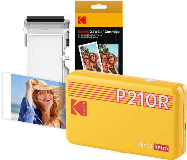 코닥 미니 2 레트로 포토프린터 사진인화기 카트리지 38p, P210R, 옐로우