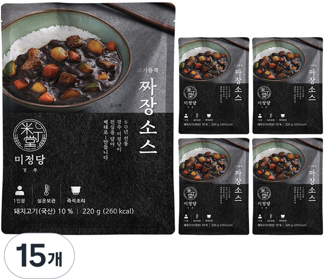 미정당 고기듬뿍 짜장소스, 220g, 15개