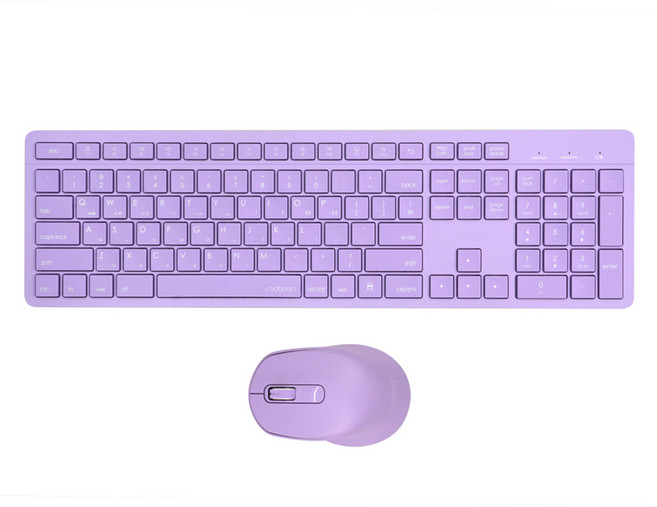 레드빈 간단 무선 키보드 마우스 세트, CP-A25C, 라벤더퍼플, 일반형