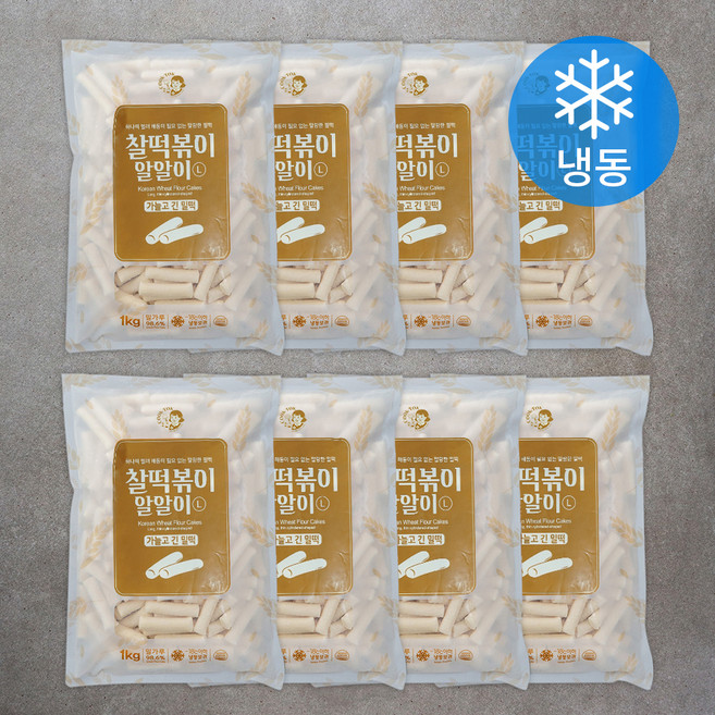 낭만부라더 찰떡볶이 알알이 가늘고 긴 떡(L) (냉동), 1kg, 8개