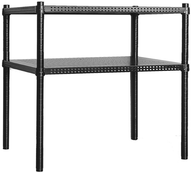dayneeds 日需百備 極致美學 烤漆架 沖孔鐵架 收納層架, 黑色, 2層