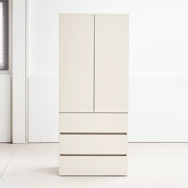 도모디자인 아르디아 3단 서랍형 옷장 800 방문설치, 매트 아이보리