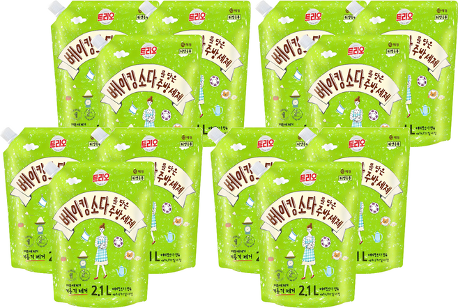 트리오 베이킹소다를 담은 주방세제, 2.1L, 12개