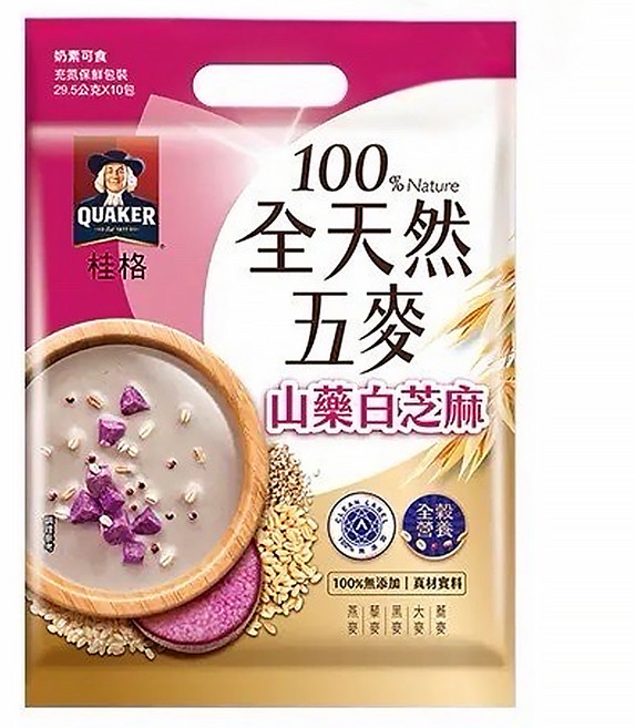 QUAKER 桂格 全天然五麥 山藥白芝麻 10入, 295g, 1袋