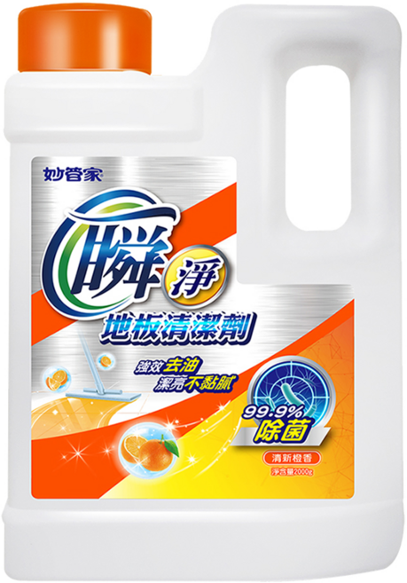Magic Amah 妙管家 瞬淨地板清潔劑 清新橙香, 2kg, 1桶