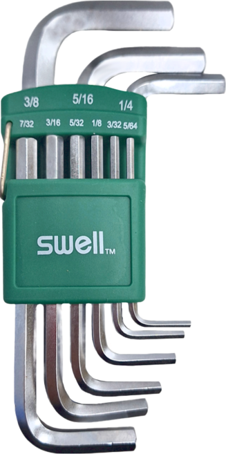 swell 雙邊抽短 六角扳手 9支組 076-24AS 5/64~3/8", 1組