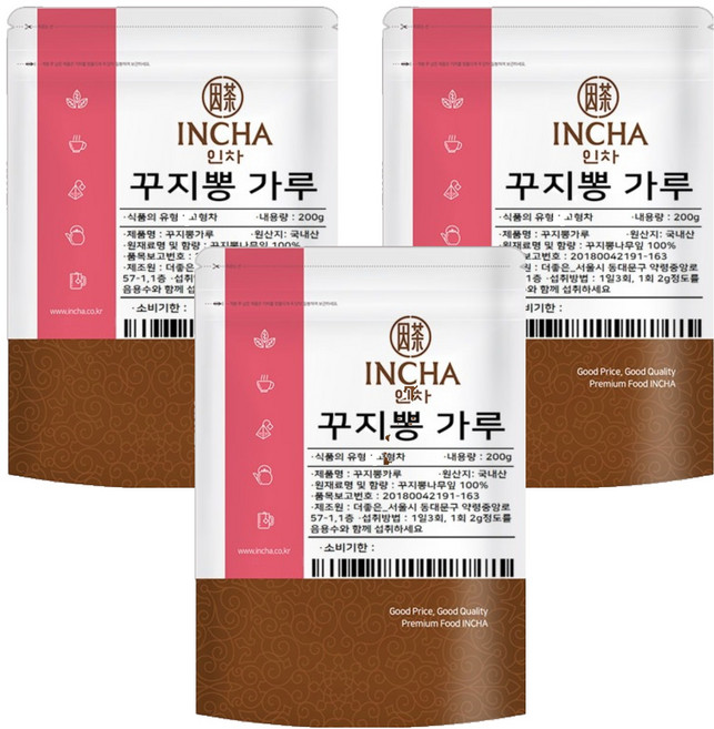 인차 꾸지뽕 가루, 3개, 200g