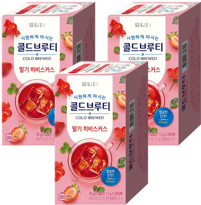 담터 콜드브루티 딸기히비스커스, 1.5g, 20개입, 3개