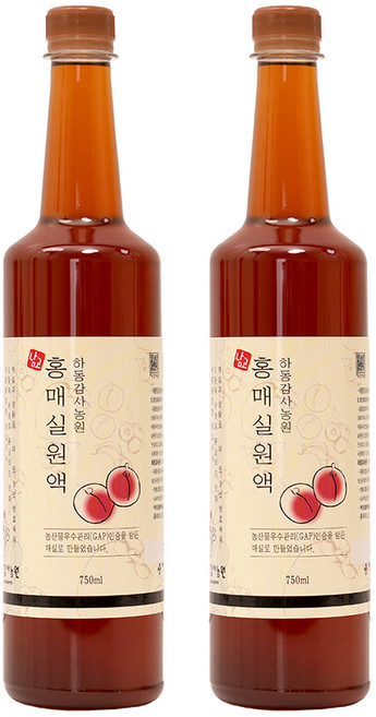 하동감사농원 홍매실원액, 750ml, 2개