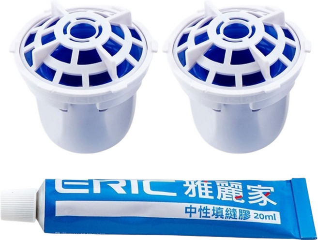 雙手萬能 防臭落水頭2件組 附矽利康 20ml 20g, 1組