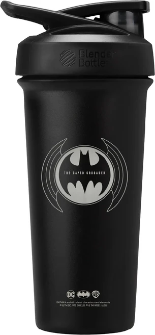 Blender Bottle DC聯名款 Strada Sleek 不鏽鋼杯 25oz, 蝙蝠俠 黑色, 740ml, 1個