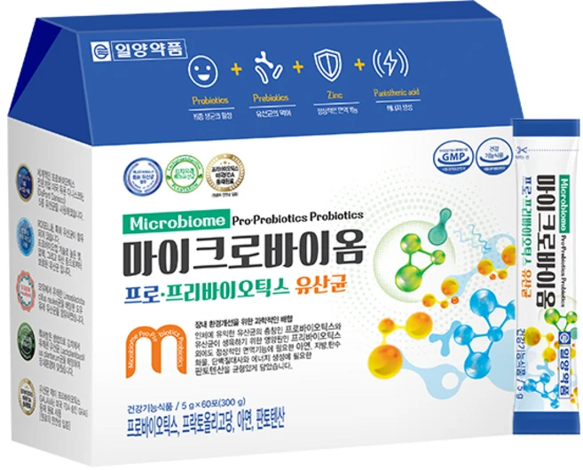 일양약품 마이크로바이옴 프로 프리바이오틱스 유산균, 60개, 5g - 쿠팡