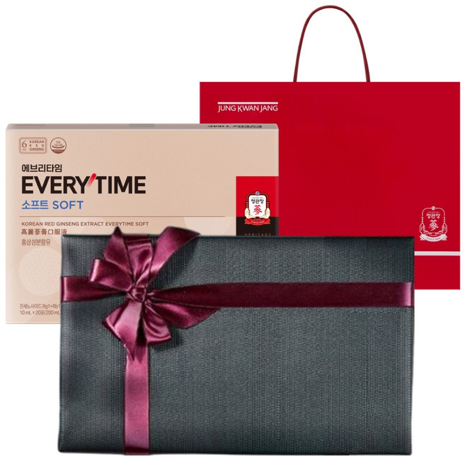 에브리타임 정관장 소프트 10ml x 20p + 리본 포장 선물세트 + 쇼핑백, 1세트