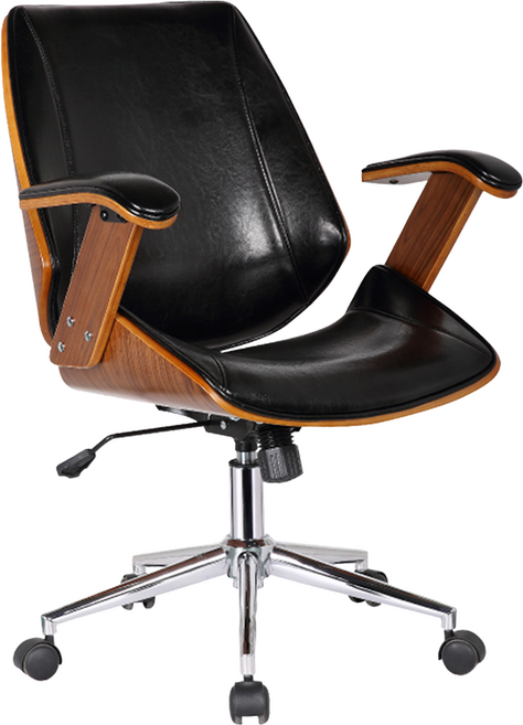 E-home Noah諾亞曲木扶手電腦椅 SKC012A-blk, 黑色