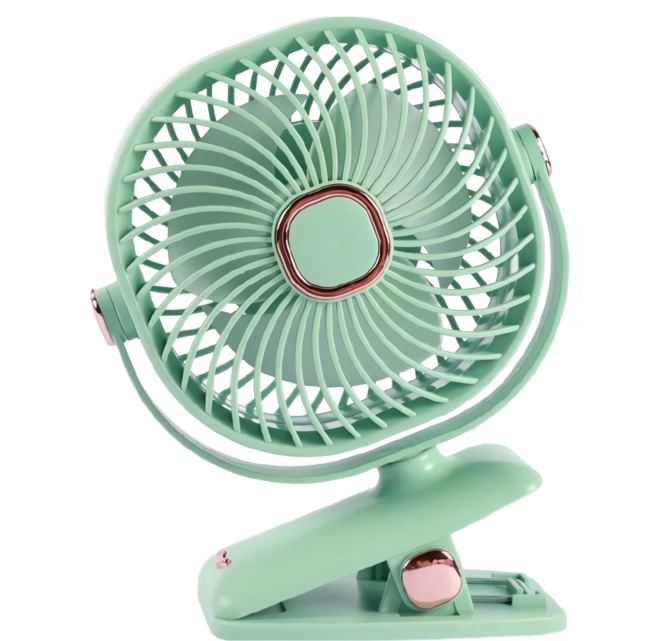 USB充電可立可夾多功能風扇, 清新綠, 28057
