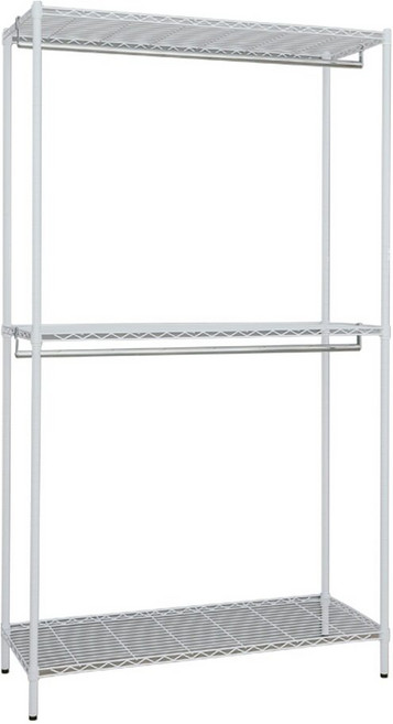 dayneeds 日需百備 輕型烤漆雙桿衣櫥 3層, 白色