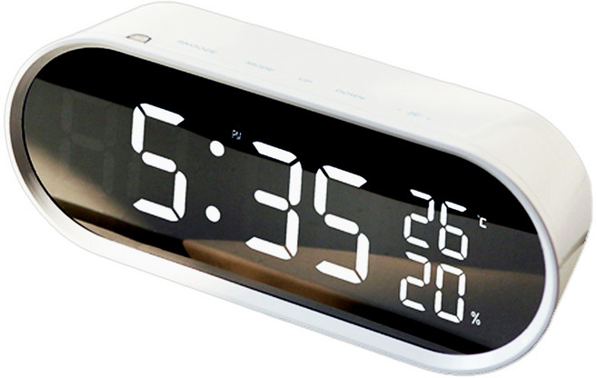 mooas LED 鏡面時鐘 1個, 白色