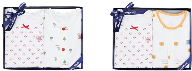 타티네쇼콜라 아동용 긴팔 내의 선물 2종 세트