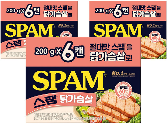 스팸 닭가슴살, 200g, 18개