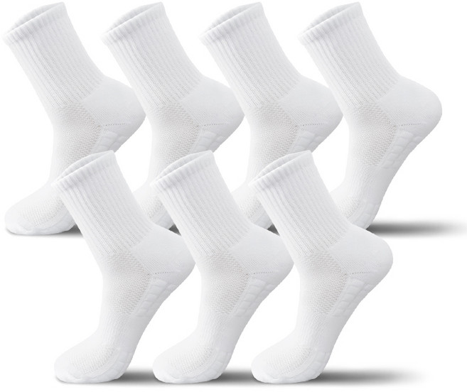 롱런해빗 삼중 쿠션 장목 스포츠양말, 화이트, 7개