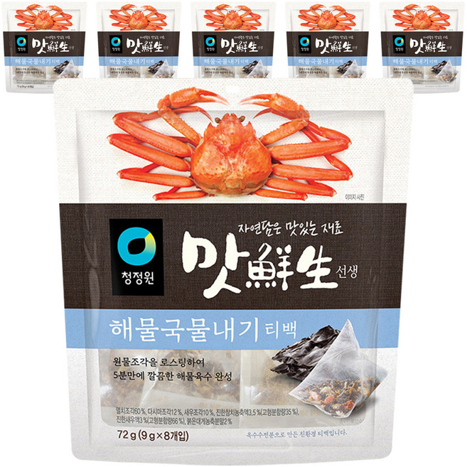 대상 맛선생해물국물내기티백, 72g, 6개