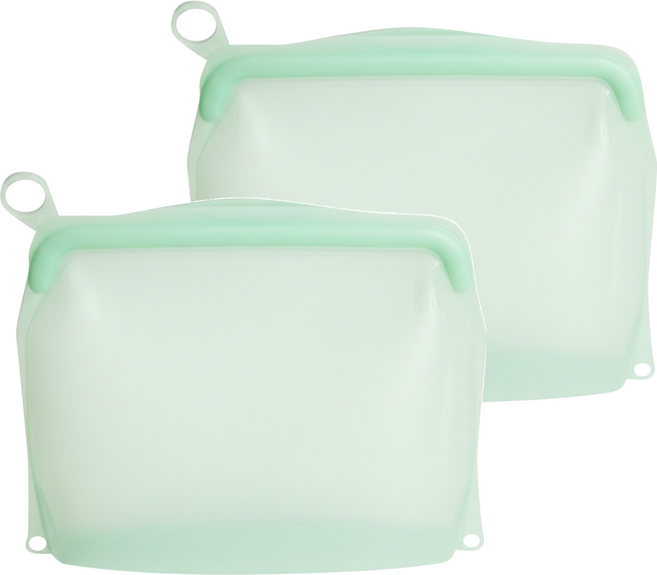 OUTSY 可密封 果凍QQ 矽膠食物夾鏈袋 顏色隨機 500ml 90g, 小巧款(18.8 x 4.6 x 16.5cm), 1個, 2個