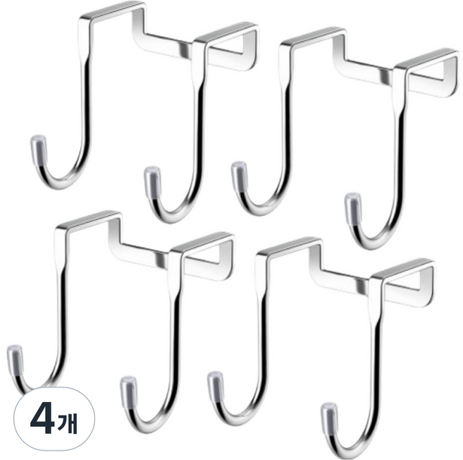 오템 다용도 문걸이 후크 소형 4p, 화이트, 4개