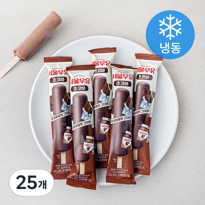 서울우유 초코바 (냉동), 25개, 1개입, 65ml