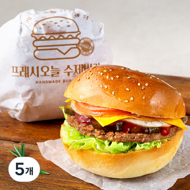 프레시오늘 신선냉장 든든간식 호주산 육우 불고기 수제버거, 5개, 220g