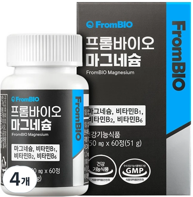 프롬바이오 마그네슘, 60정, 4개 - 쿠팡