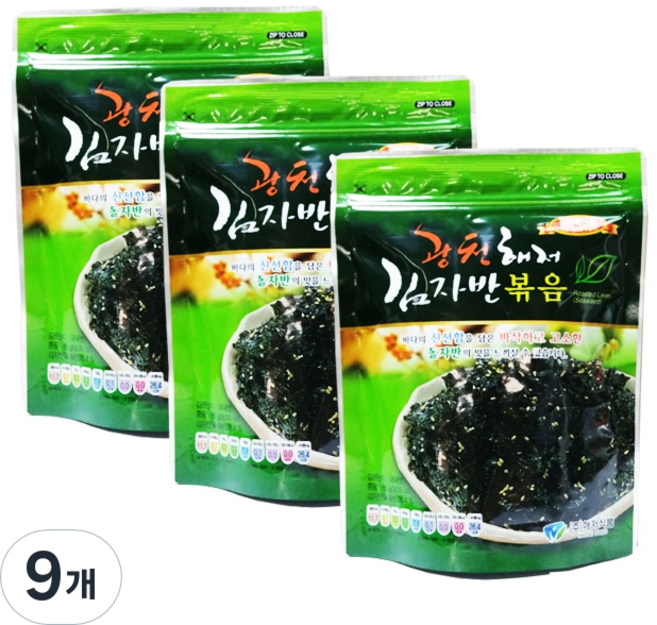 광천해저 김자반볶음, 65g, 9개
