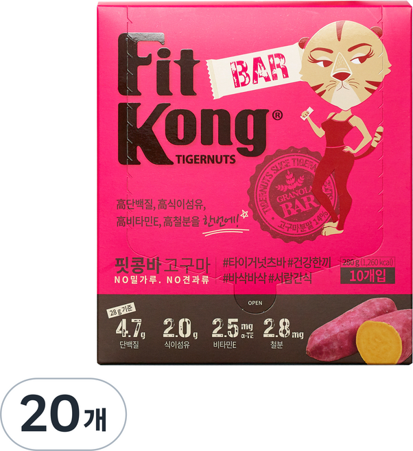 핏콩 바 고구마, 28g, 20개