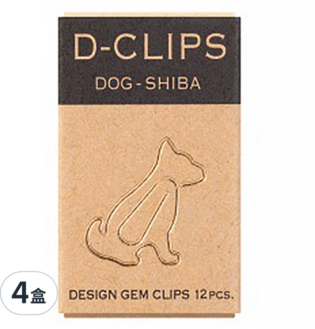 日本 MIDORI 柴犬 造型迴紋針 文件整理 可愛造型, 12個, 4盒