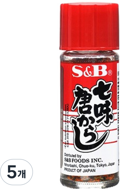 에스앤비 시치미 향신료, 15g, 5개