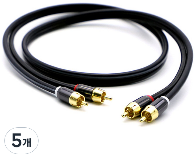 케이블메이트 RCA 2선 - 2선 고급형 OFC 케이블 1m, 5개, CM3721